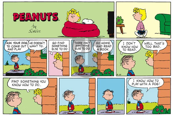 Peanuts on Sunday August 25, 1996 Comic Strip