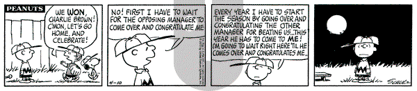 Peanuts on Tuesday April 10, 1973 Comic Strip