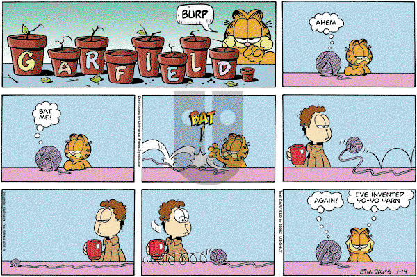 Garfield on Sunday January 14, 2007 Comic Strip