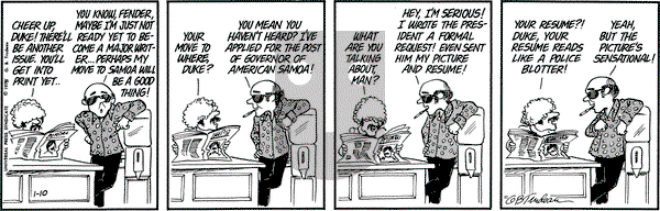 Doonesbury on Friday January 10, 1975 Comic Strip