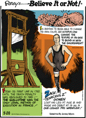 Ripley's Believe It or Not on Thursday May 20, 2010 Comic Strip