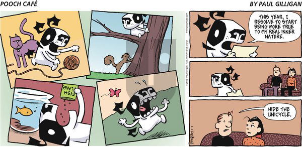 Pooch Cafe on Sunday January 1, 2012 Comic Strip