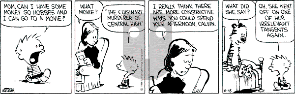 Calvin and Hobbes - Tuesday June 18, 1991 Comic Strip