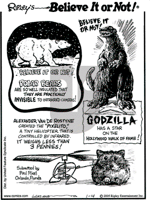 Ripley's Believe It or Not on Tuesday January 4, 2005 Comic Strip