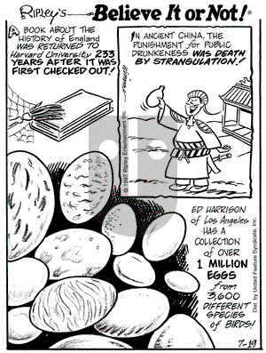 Ripley's Believe It or Not on Saturday July 19, 1997 Comic Strip