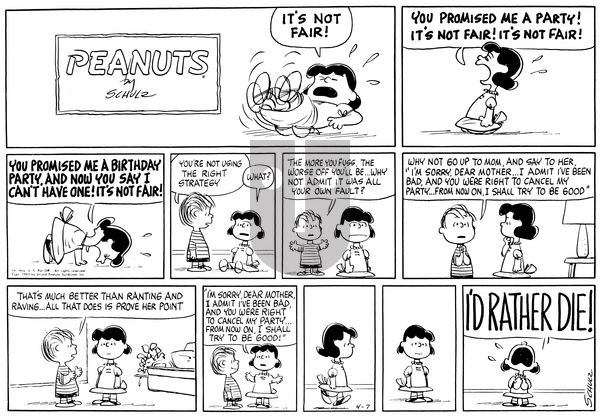 Peanuts on Sunday April 7, 1963 Comic Strip