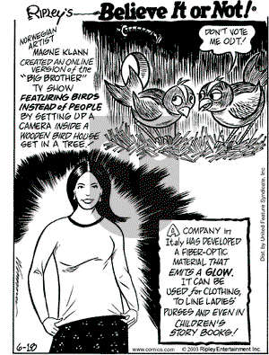 Ripley's Believe It or Not on Wednesday June 18, 2003 Comic Strip