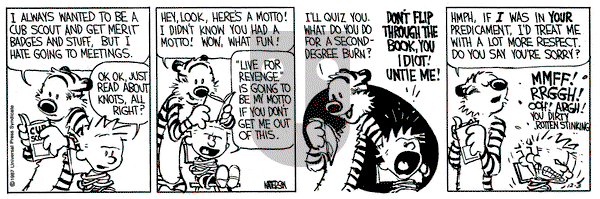 Calvin and Hobbes on Thursday December 3, 1987 Comic Strip