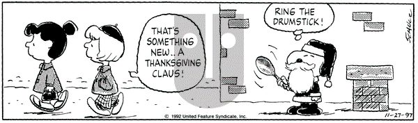 Peanuts - Thursday November 27, 1997 Comic Strip