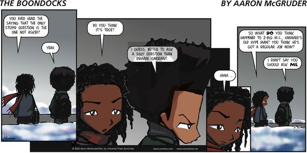 The Boondocks on Sunday January 20, 2002 Comic Strip