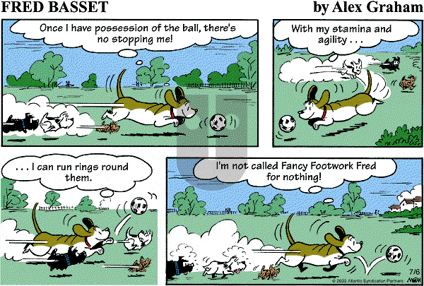 Fred Basset on Sunday July 6, 2003 Comic Strip