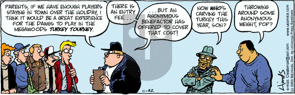 Cleats - Saturday November 22, 2003 Comic Strip