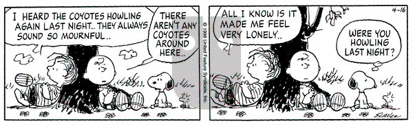Peanuts on Thursday April 16, 1998 Comic Strip