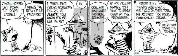 Calvin and Hobbes - Saturday August 19, 2017 Comic Strip