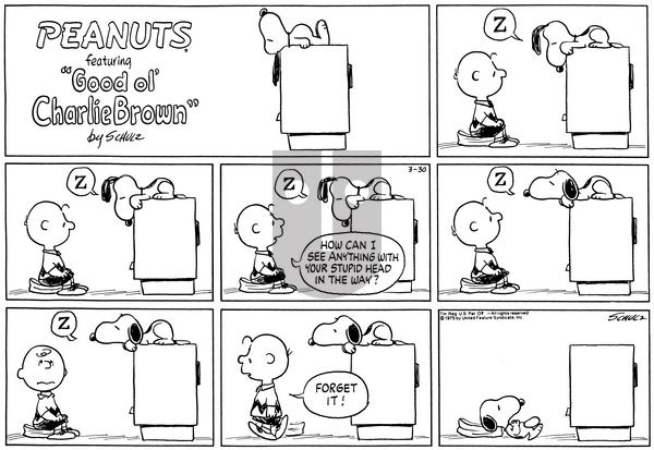 Peanuts on Sunday March 30, 1975 Comic Strip
