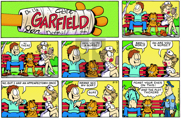 Garfield - Sunday August 13, 1995 Comic Strip