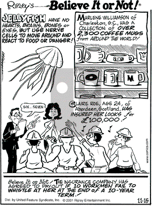 Ripley's Believe It or Not on Thursday November 15, 2001 Comic Strip