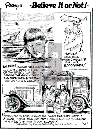 Ripley's Believe It or Not on Monday January 21, 2008 Comic Strip