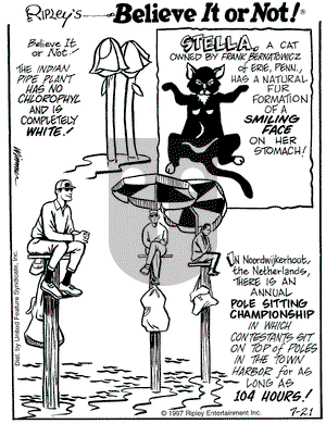 Ripley's Believe It or Not on Monday July 21, 1997 Comic Strip