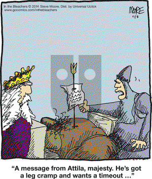 In the Bleachers on Monday November 3, 2014 Comic Strip