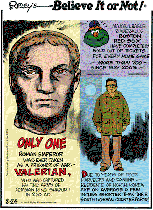 Ripley's Believe It or Not on Friday August 24, 2012 Comic Strip