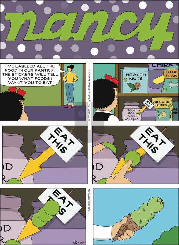 Nancy on Sunday April 20, 2025 Comic Strip