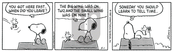 Peanuts - Thursday May 1, 1997 Comic Strip