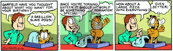 Garfield on Thursday June 16, 1994 Comic Strip