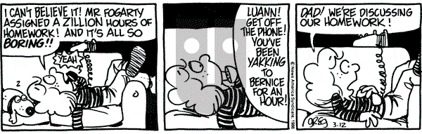 Luann on Wednesday March 12, 1986 Comic Strip