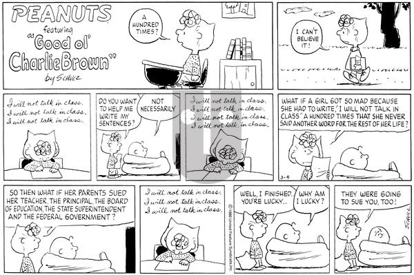 Peanuts on Sunday March 9, 1986 Comic Strip