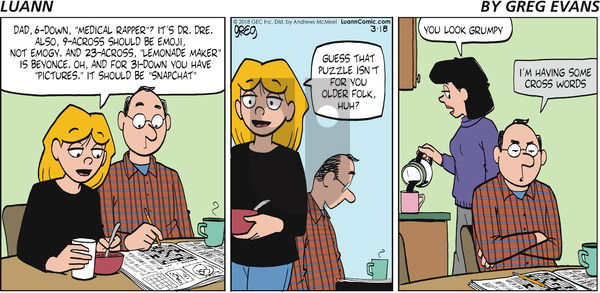 Luann on Sunday March 18, 2018 Comic Strip