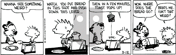 Calvin and Hobbes - Wednesday March 12, 1986 Comic Strip