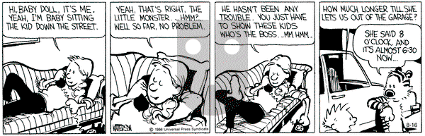 Calvin and Hobbes on Friday August 16, 1991 Comic Strip
