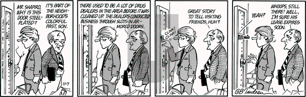 Doonesbury on Thursday November 7, 1985 Comic Strip