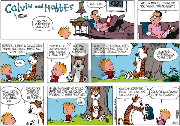 Calvin and Hobbes - Sunday April 13, 1986 Comic Strip
