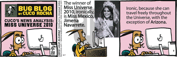 La Cucaracha on Tuesday September 7, 2010 Comic Strip