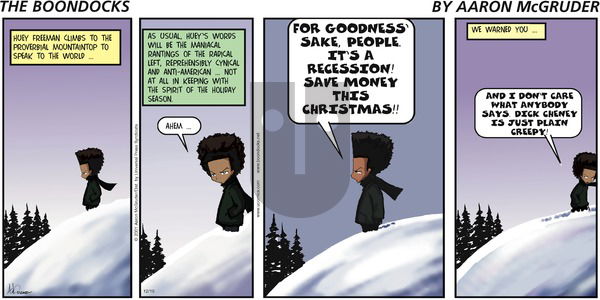 The Boondocks on Sunday December 16, 2001 Comic Strip