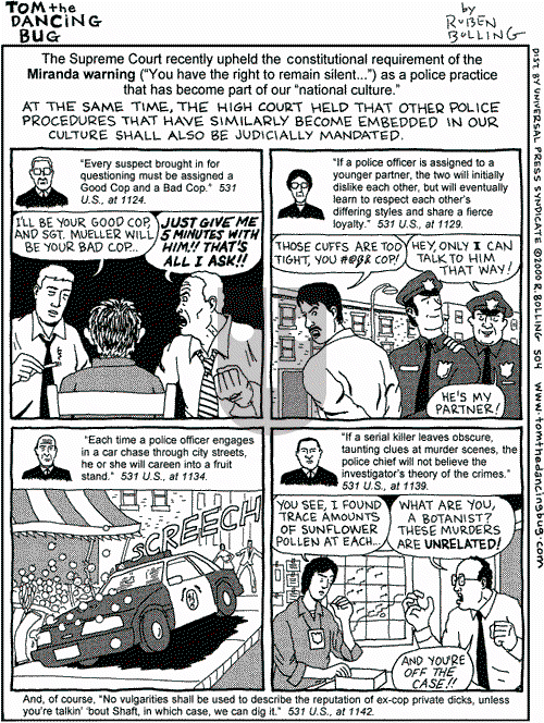 Tom the Dancing Bug on Saturday July 15, 2000 Comic Strip