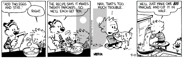 Calvin and Hobbes - Monday August 18, 1986 Comic Strip