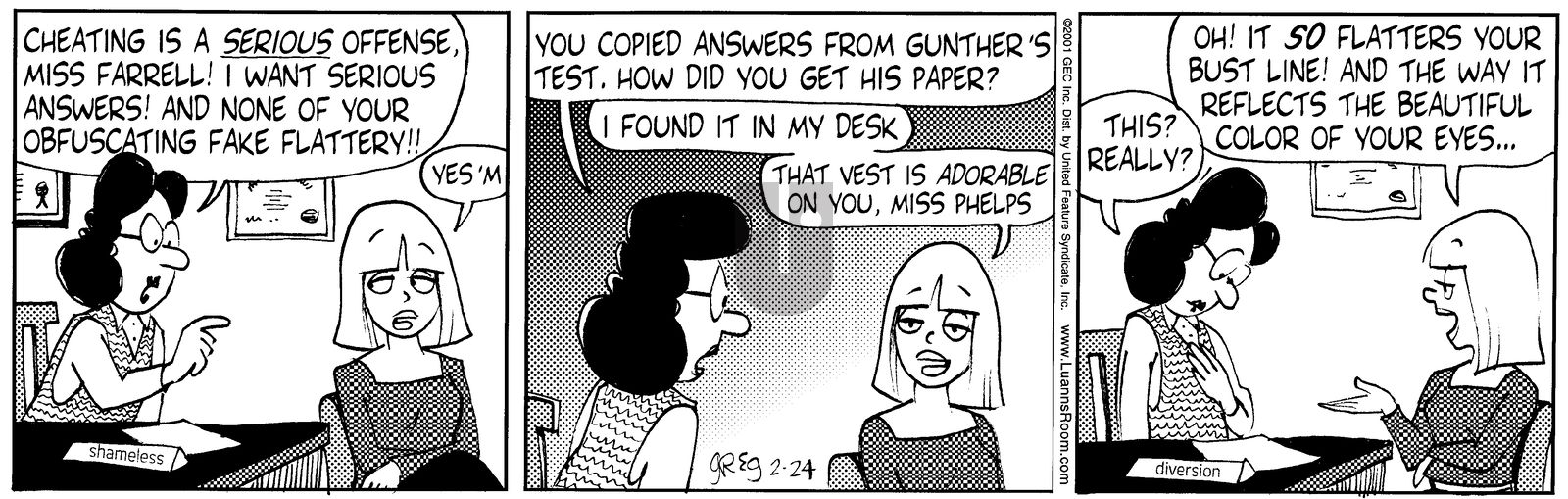 Luann - Saturday February 24, 2001 Comic Strip