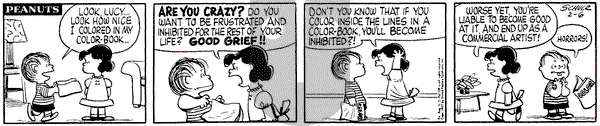 Peanuts - Wednesday February 6, 1957 Comic Strip