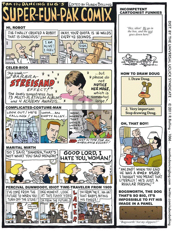 Tom the Dancing Bug on Friday December 9, 2011 Comic Strip