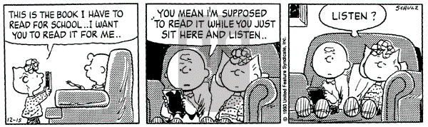 Peanuts - Wednesday December 15, 1993 Comic Strip
