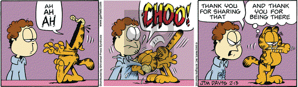 Garfield on Wednesday February 13, 2002 Comic Strip
