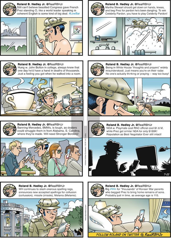 Doonesbury on Sunday July 22, 2018 Comic Strip
