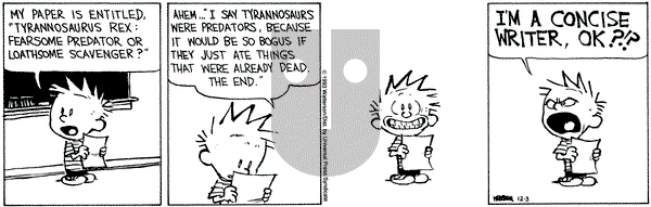 Calvin and Hobbes on Friday December 3, 1993 Comic Strip