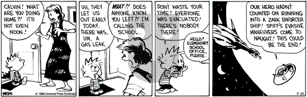Calvin and Hobbes on Friday May 25, 1990 Comic Strip