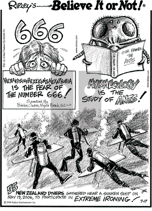 Ripley's Believe It or Not on Monday July 17, 2006 Comic Strip