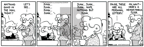 FoxTrot - Monday December 29, 1997 Comic Strip
