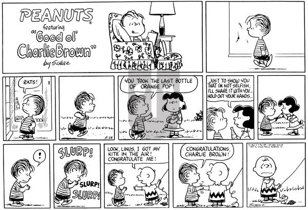 Peanuts on Sunday May 28, 1967 Comic Strip